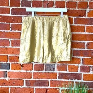 J. Crew Skirt Pocketed Mini Gold, Size 6